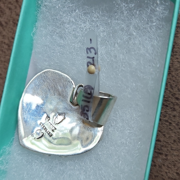 Fabulous NWT Native American Navajo Sterling & Turquoise Puff Heart Pendant - Picture 9 of 9